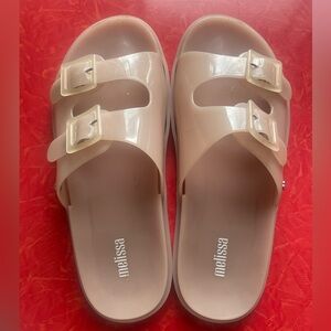 Melissa, Jelly Style Slides. Size 8. Used. Pink.